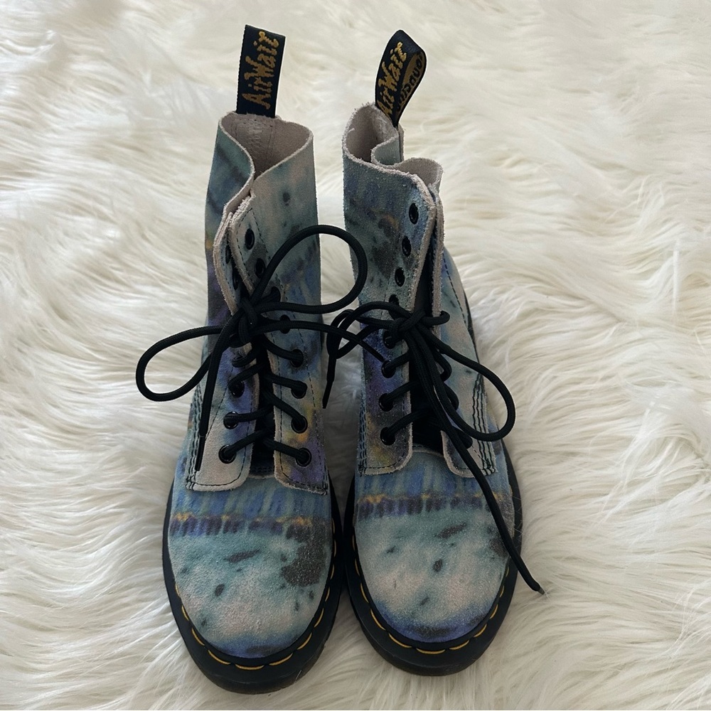 NEW DR MARTENS RARE 1460 Pascal Tie Dye Leather Boots - Picture 6 of 10